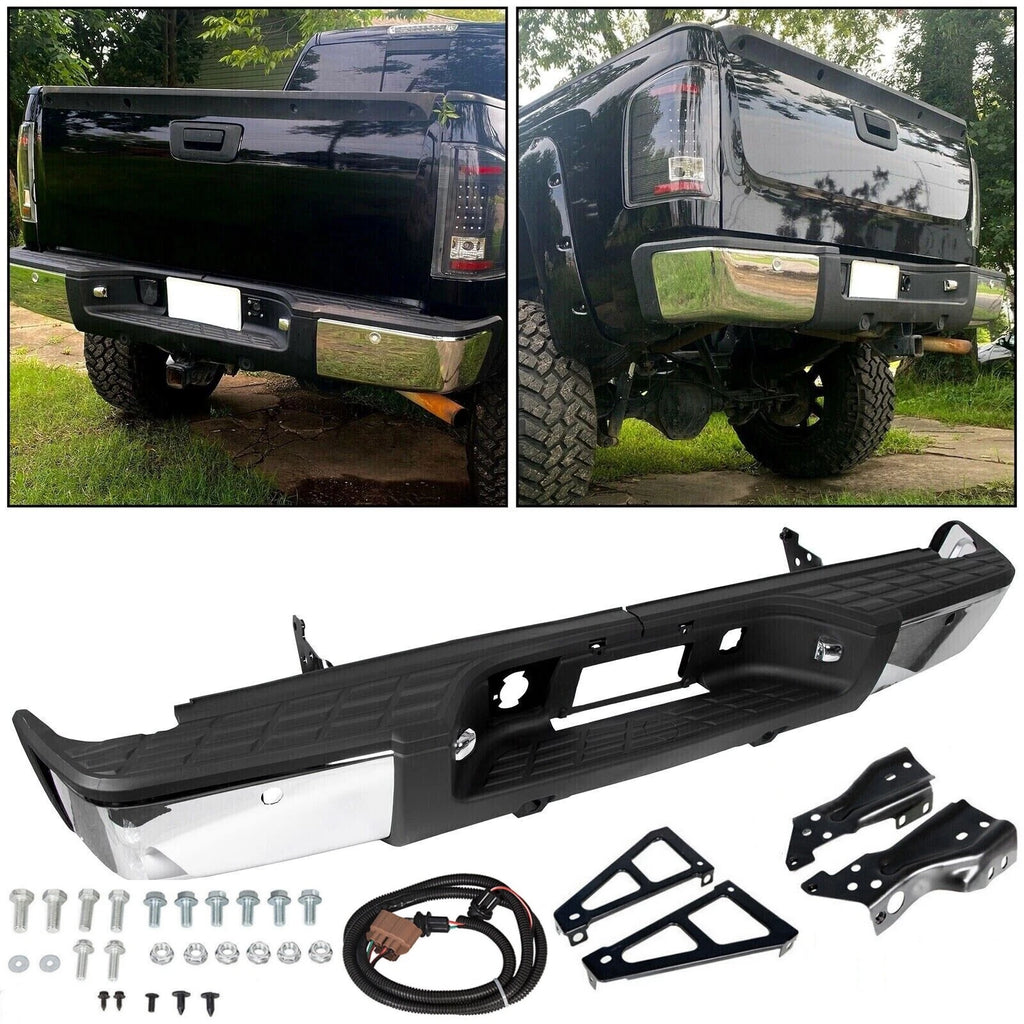 Chrome Rear Bumper for Chevy Silverado 1500 GMC Sierra 1500 (2007–2013)