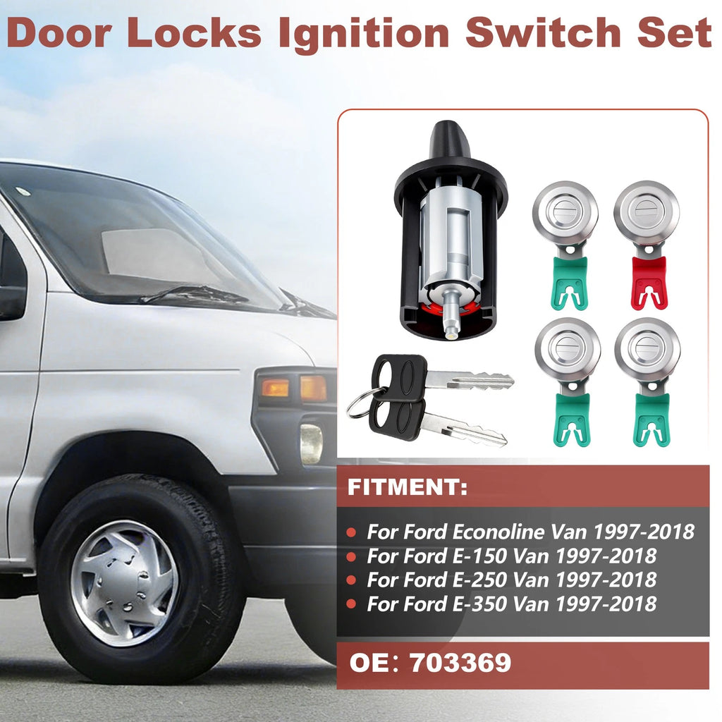 Ignition Key Switch Door Lock Cylinder for Ford Econoline E150 E250 (1992–2002)