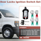 Ignition Key Switch Door Lock Cylinder for Ford Econoline E150 E250 (1992–2002)