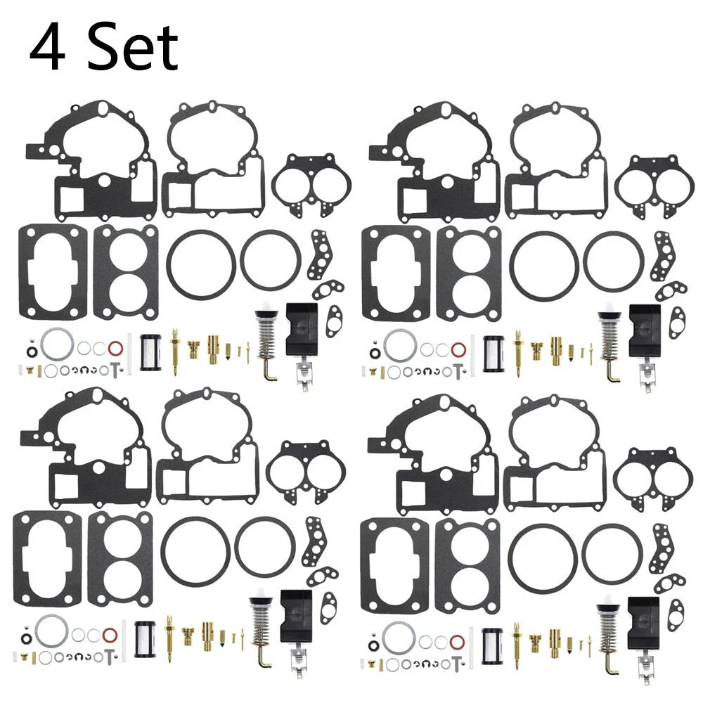 Set of 4 Carburetor Kits for Mercruiser 3.0L 4.3L 5.0L 5.7L