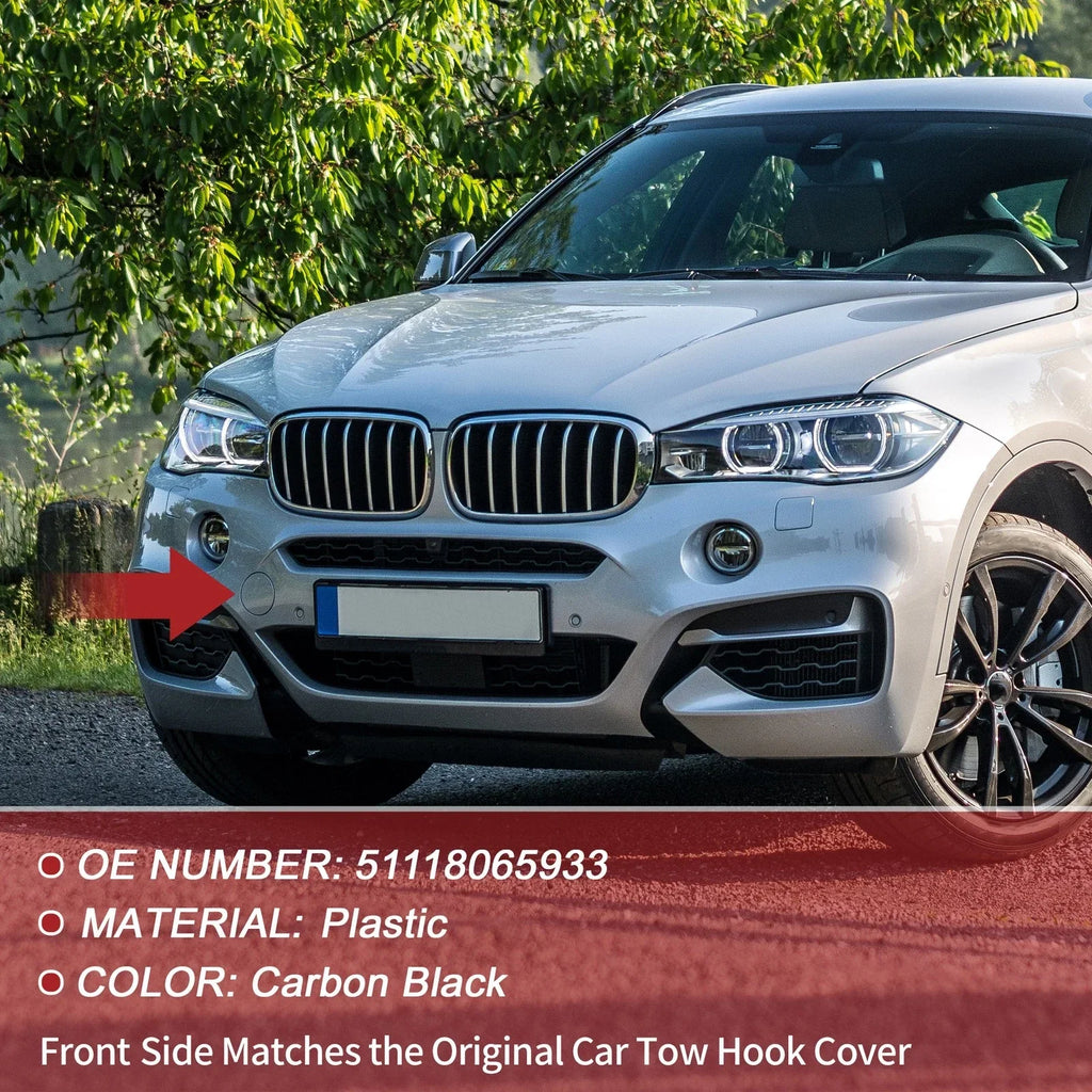 Front Tow Cover Cap for BMW X6 F16 M-Sport (2015 - 2019) Carbon Black