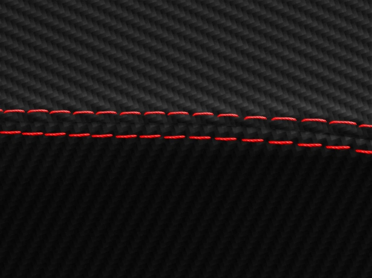 Console Lid with Cupholder Cover for Ford Ranger (2000–2006) Carbon Fiber Red Stitch