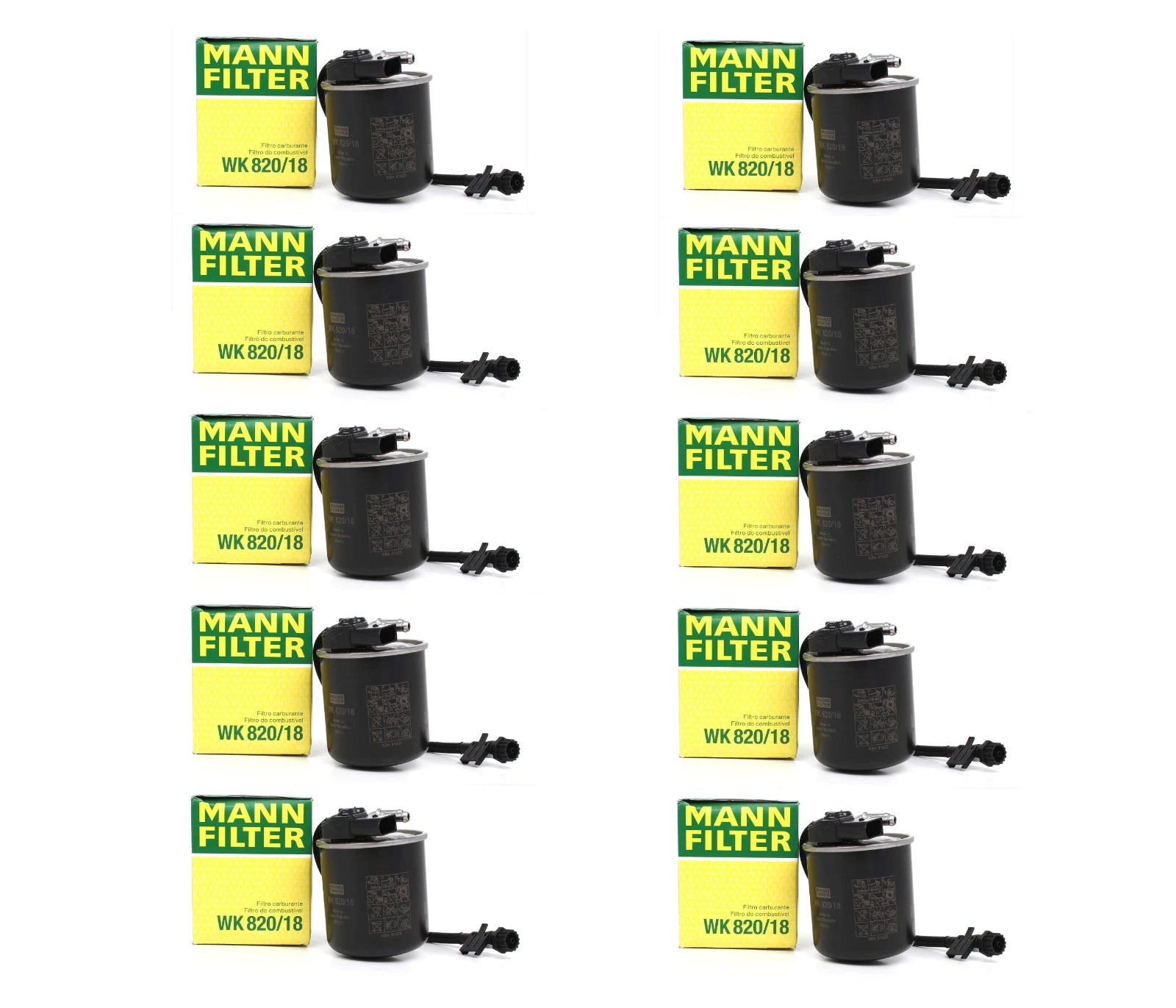 Set of 10 Fuel Filters OEM Mann for Mercedes W204 X204 V212 Sprinter 2500 3500