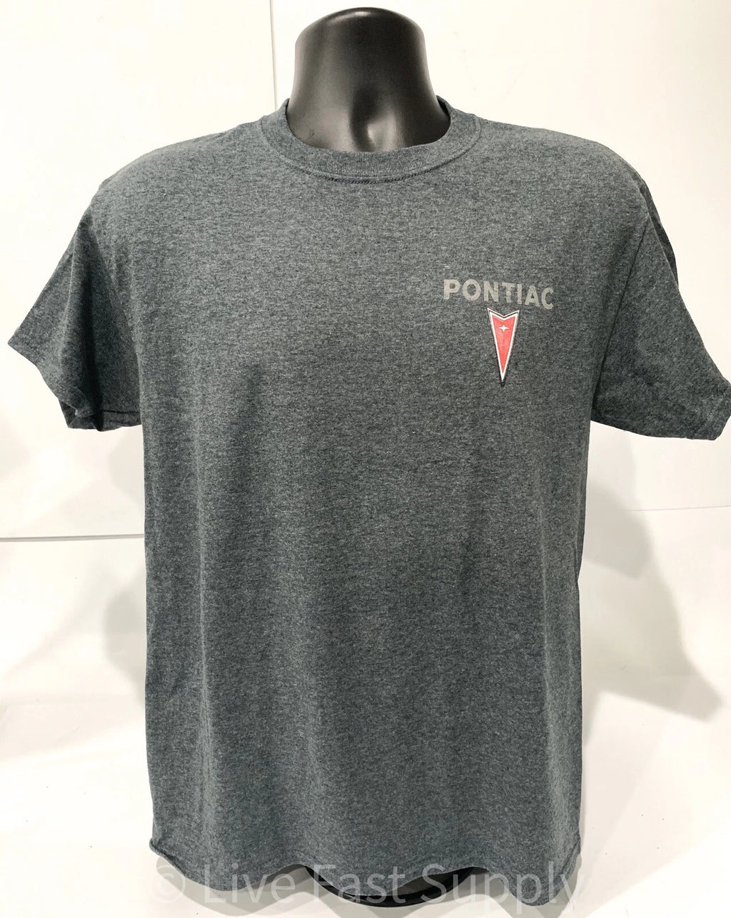 Licensed Pontiac T-Shirt Gray with Multiple Cars Service Station Scene (2000–2006)