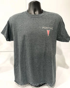 Licensed Pontiac T-Shirt Gray with Multiple Cars Service Station Scene (2000–2006)