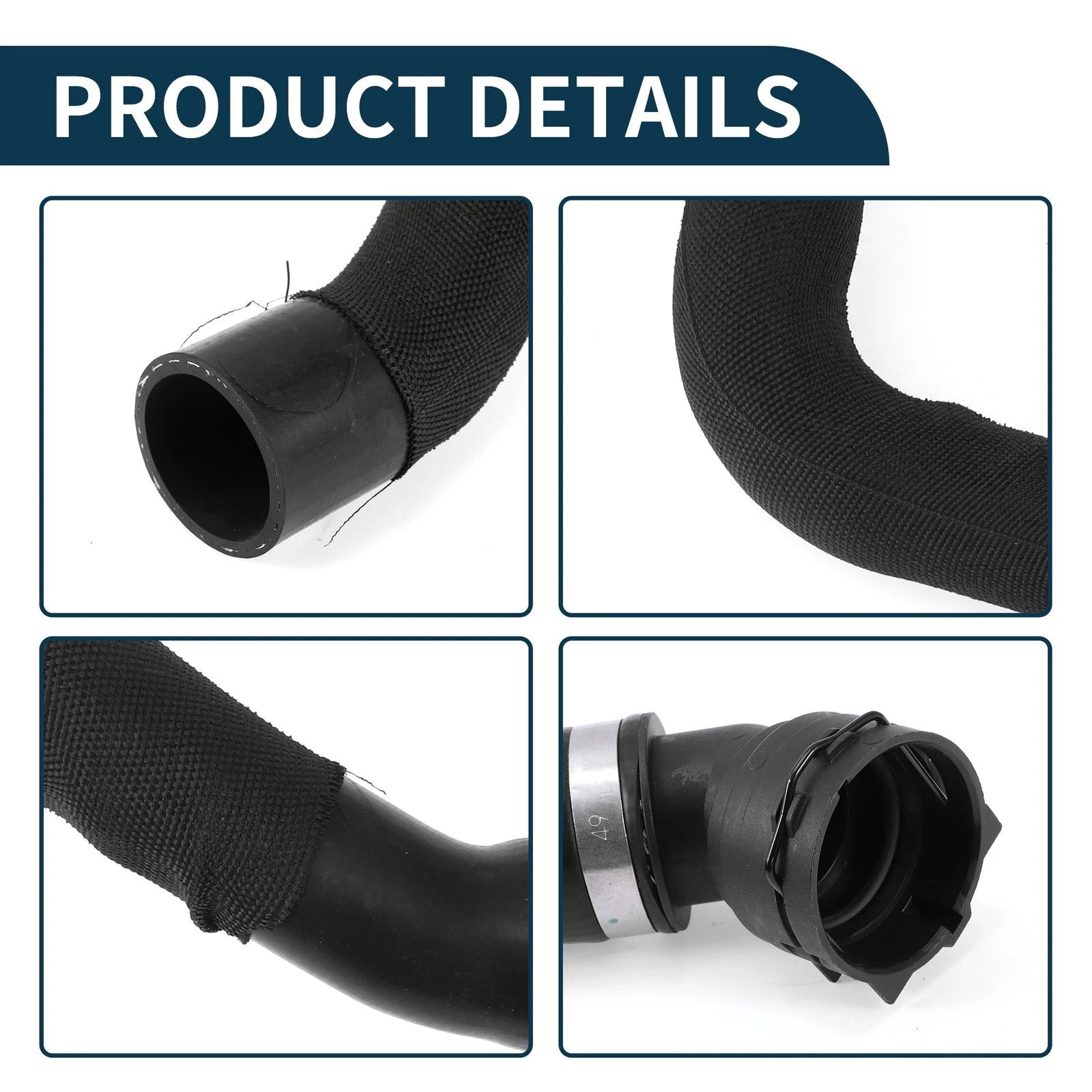 Radiator Hose Water Pipe for Audi Q7 3.0L (2020–2025) Rubber Black