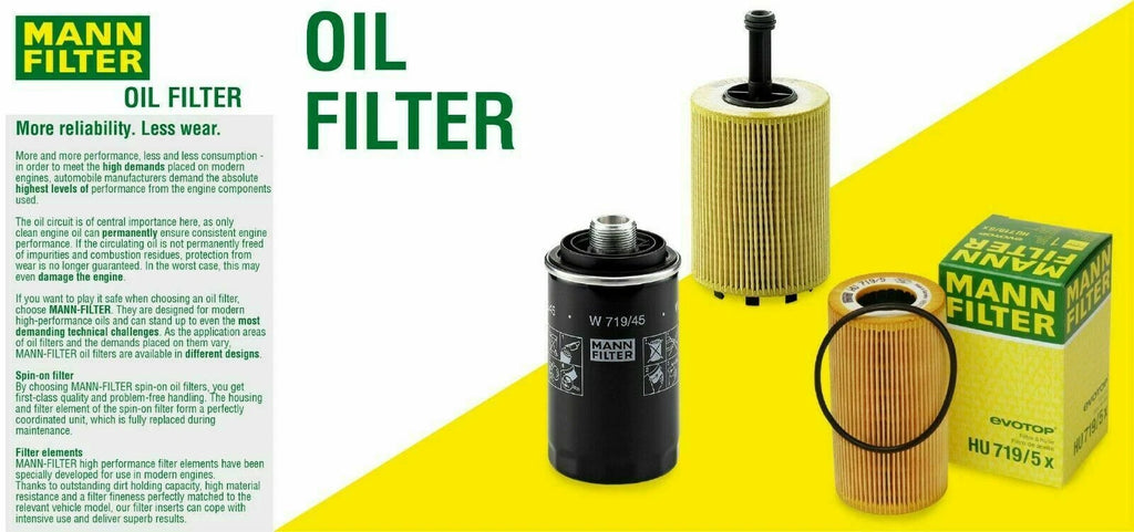 Engine Oil Filter Kit with O-Ring for BMW E31 E32 E34 E38 E39 E52 E53 (OEM)