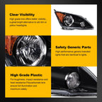 Set of 2 Halogen Headlights for Honda CR-V (2007–2011) Black Amber