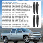 Set of 4 Black Door Handles for Chevy GMC Tahoe Yukon Sierra (2007–2014)