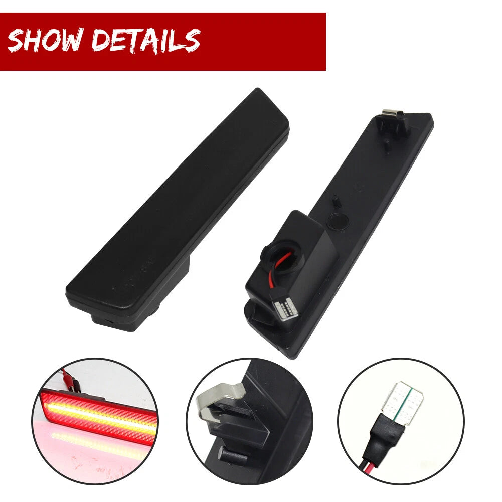 Red LED Bumper Side Marker Lights for Dodge Challenger/Charger