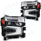2X Black Headlight Assembly for Chevy Silverado 1500 (2022–2024)