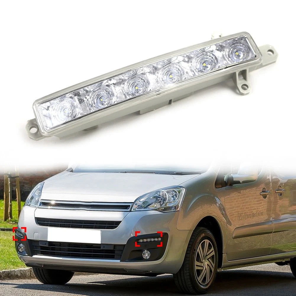 Daytime Running Light Fog Light for Citroen Berlingo, Peugeot 107, Partner (2008–2018)