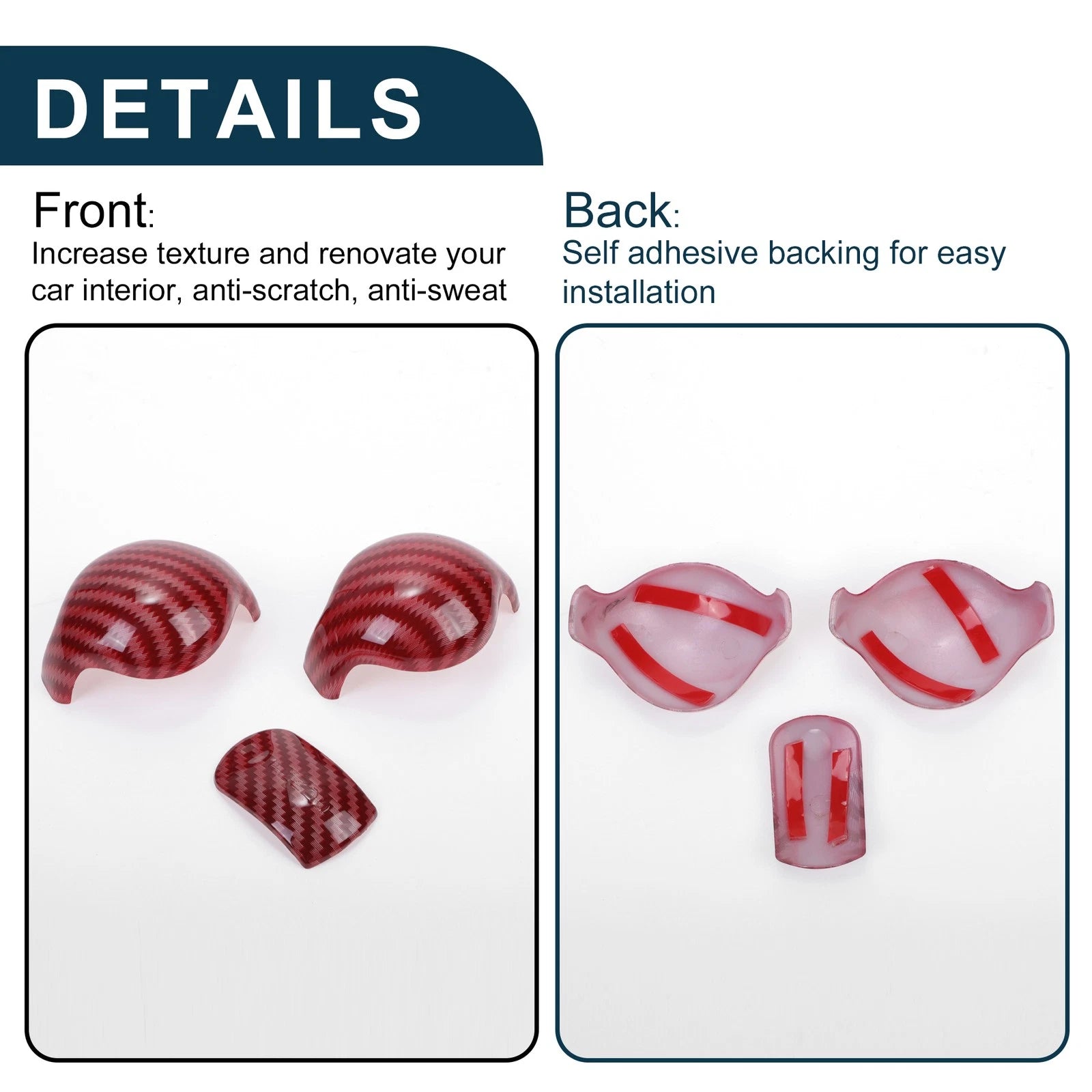 Carbon Fiber Red Gear Shift Knob Decorator Cover for Ford Mustang (2015–2023)