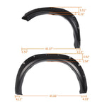 Set of Pocket Rivet Style Fender Flares for Dodge Ram 1500 (2009–2022)