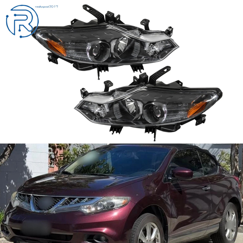 Set of 2 Halogen Headlights Assembly for Nissan Murano (2009–2014)