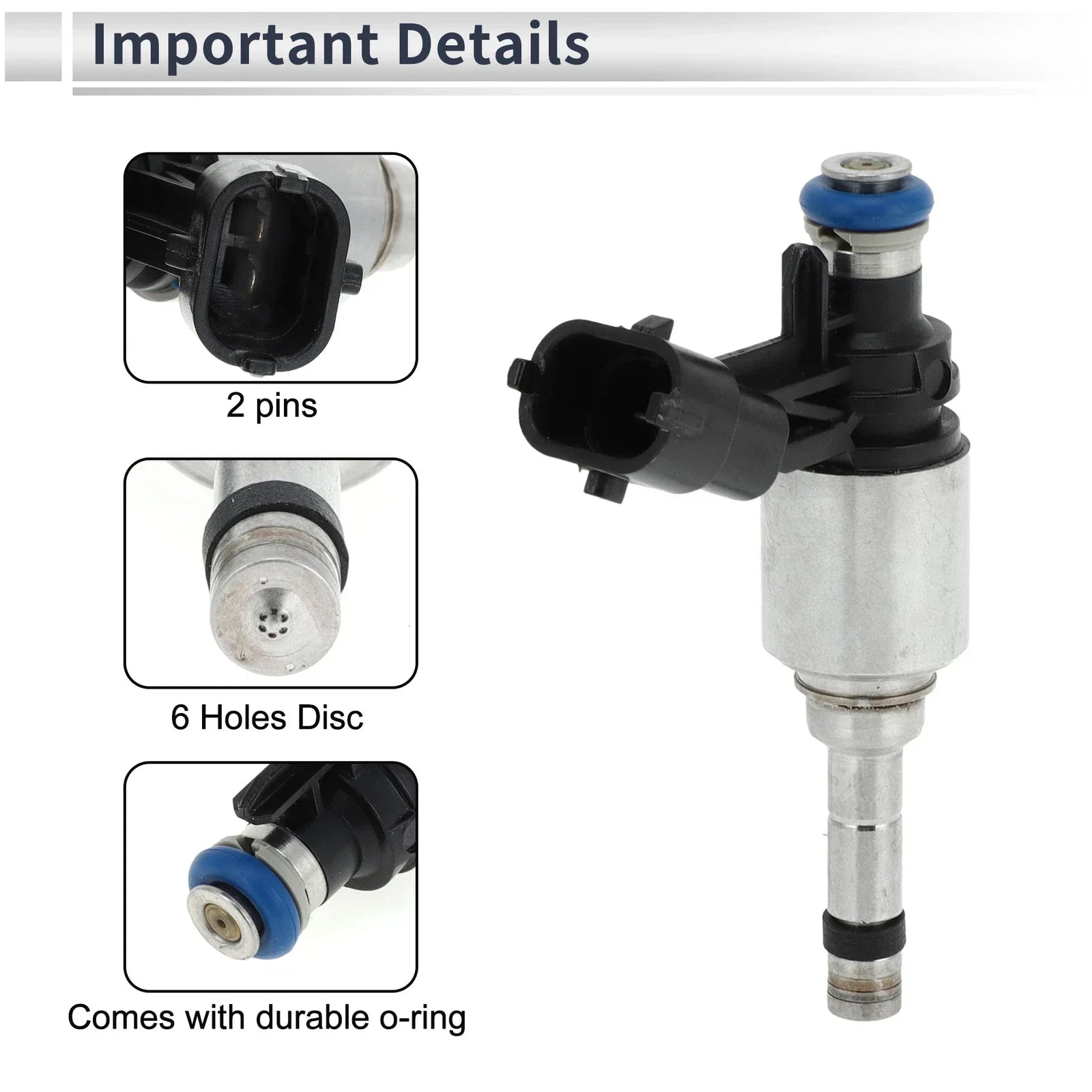Fuel Injector for Hyundai Tucson 1.6T (2016-2018) - 1 x Black Injector