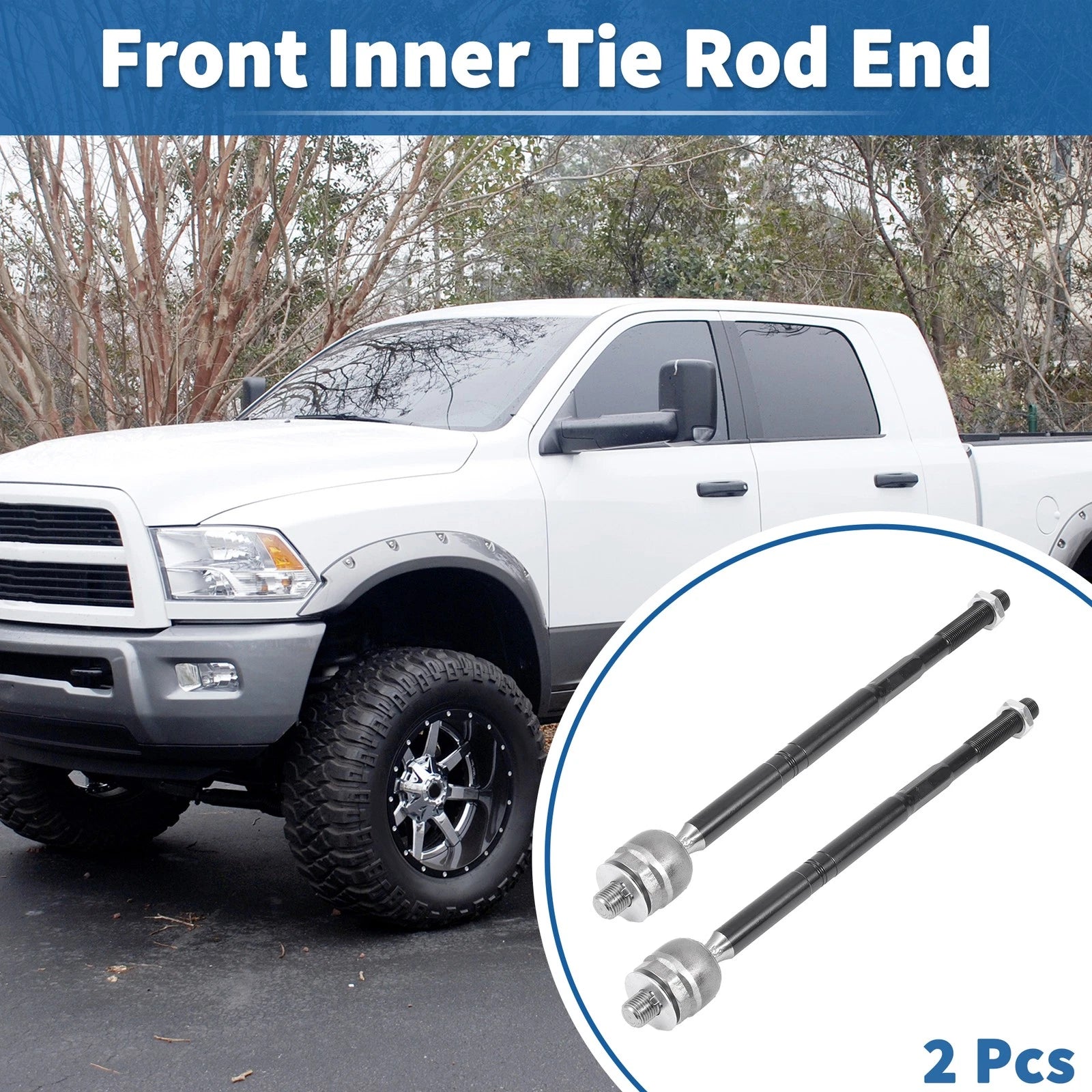 2X Front Inner Tie Rod End Links for Dodge Dart, Chrysler 200 (No.EV801132)