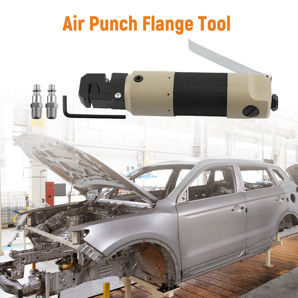 Air Punch Flange Tool for Sheet Metal (3/16" Hole, 90 PSI)