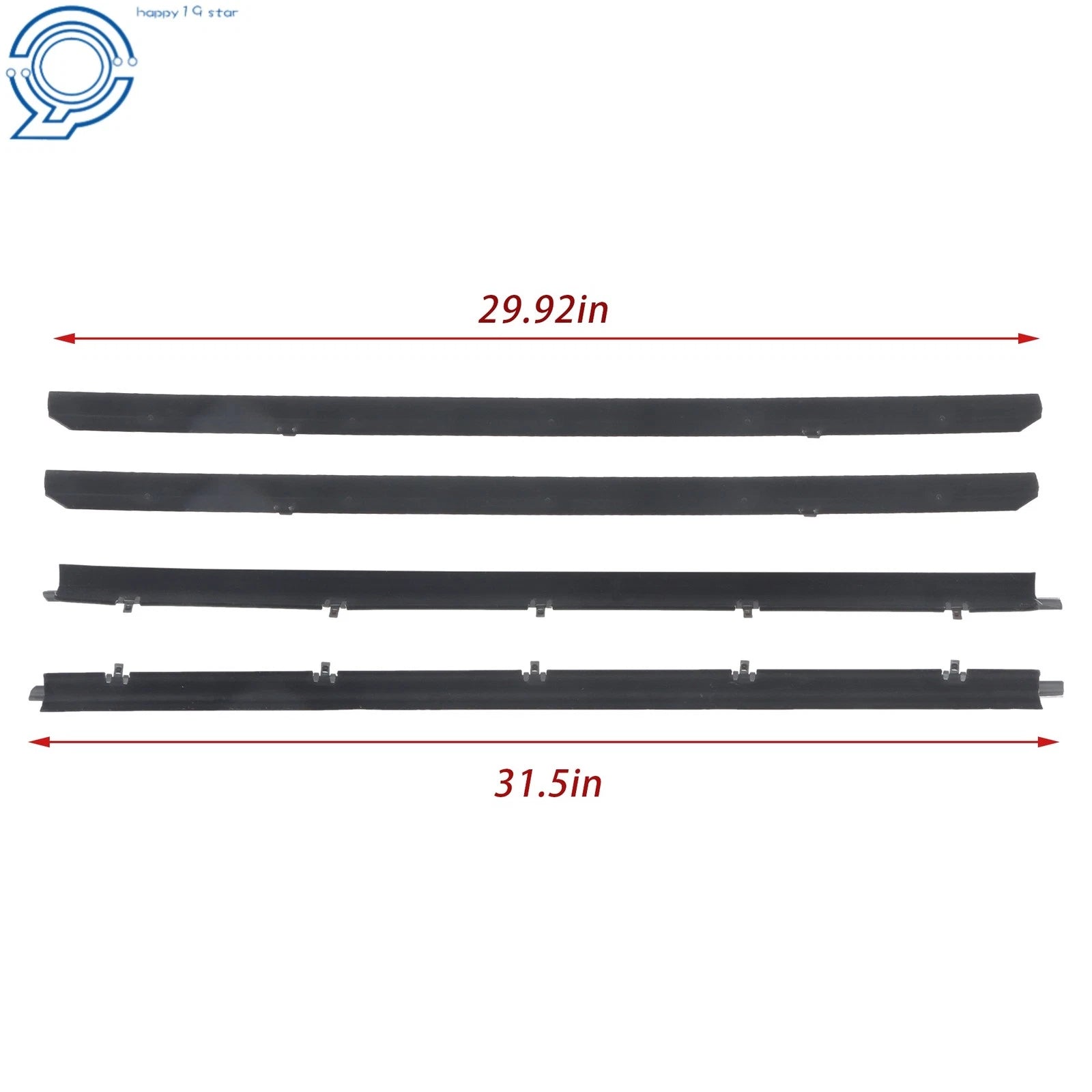 Set of 4 Window Sweep Felts Weatherstrip for Chevy S10 (1982–1993)