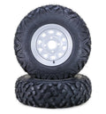 Set of 2 LIBRA ATV Tires & Wheels 26x9-12 4-110 PCD 5+2 Silver Wheel-10395