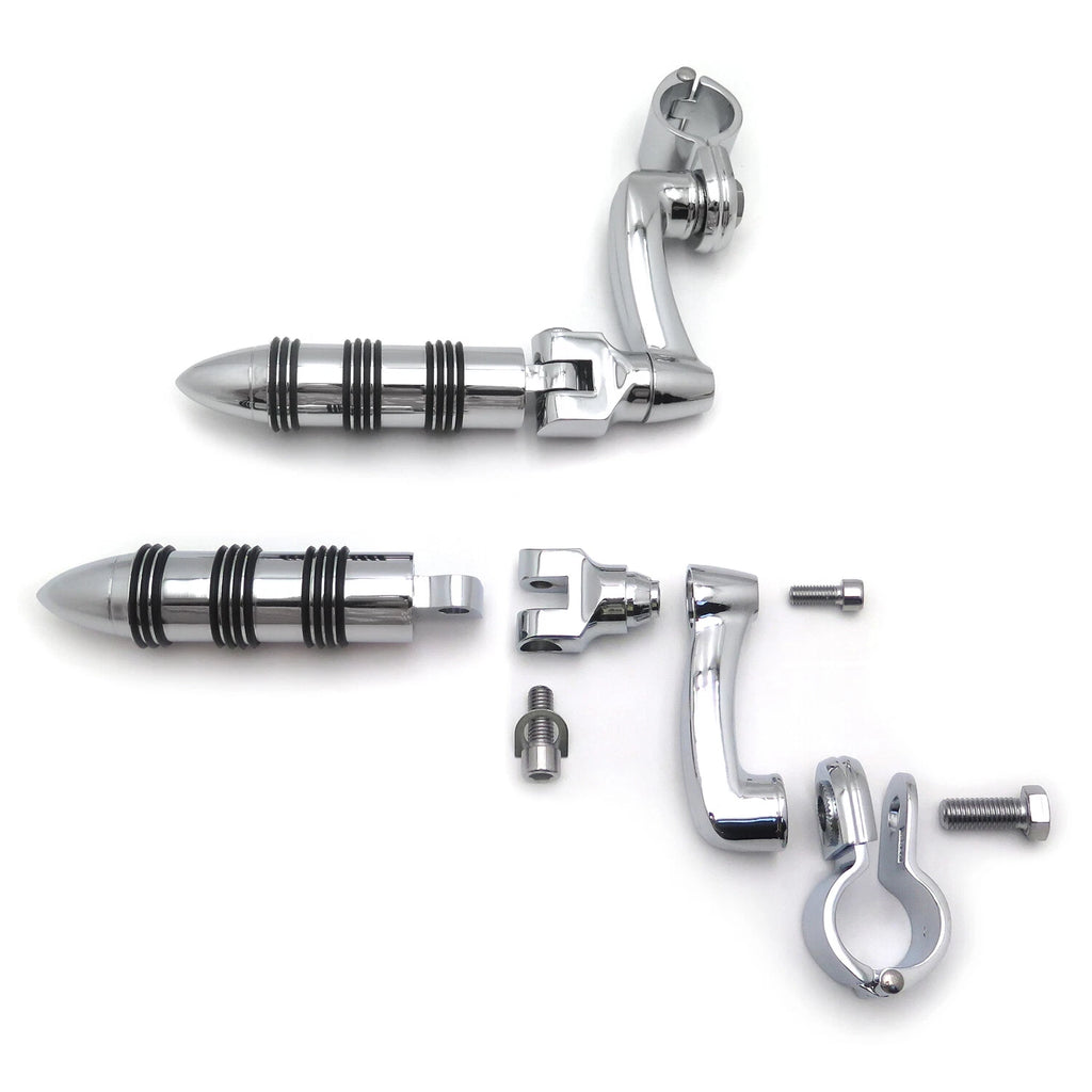 Chrome 1.25" Highway O Ring Foot Pegs for Harley Touring Road King