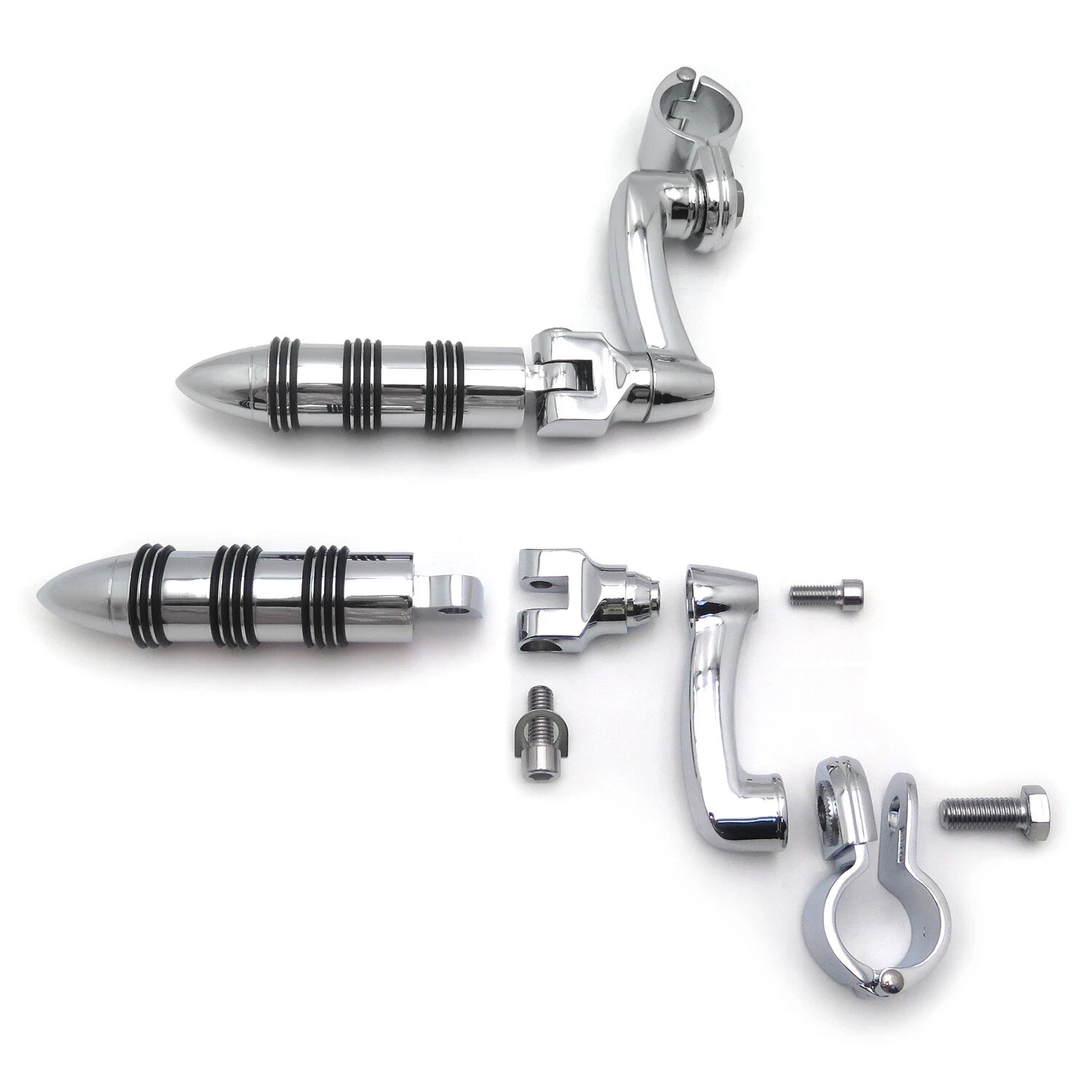 Chrome 1.25" Highway O Ring Foot Pegs for Harley Touring Road King