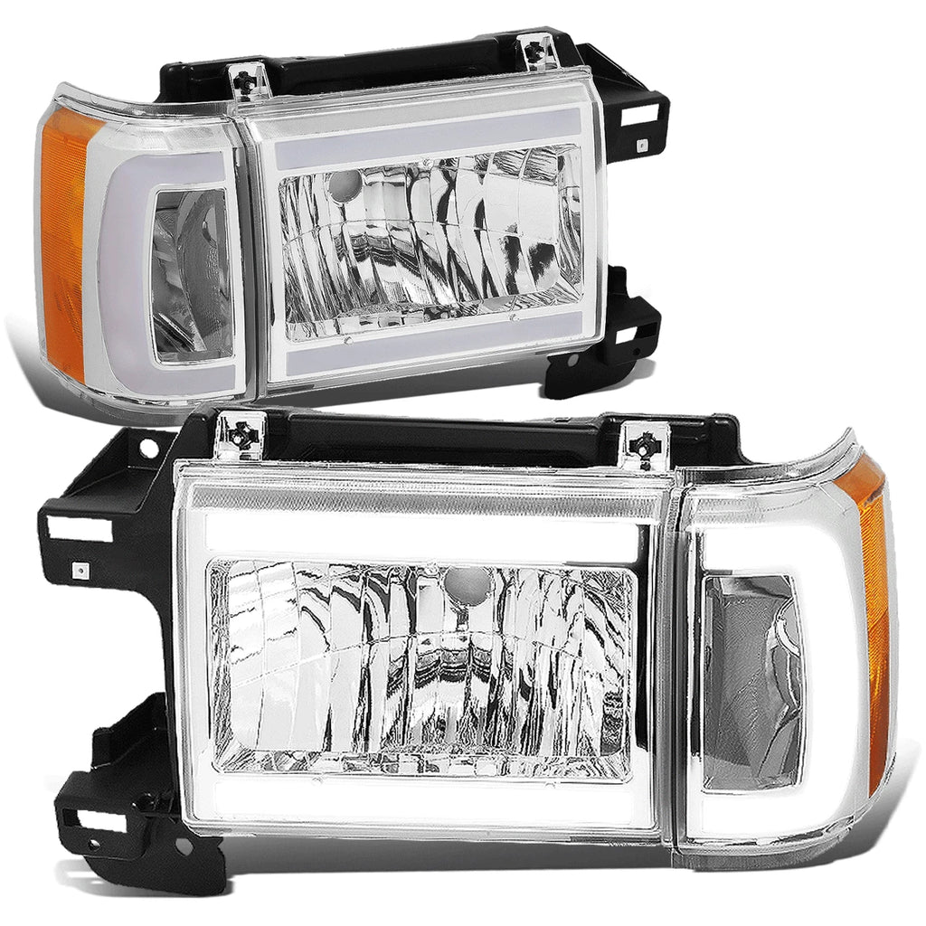 Chrome Housing Amber Corner LED Headlight for F150 Bronco (1987–1991)