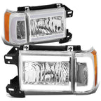 Chrome Housing Amber Corner LED Headlight for F150 Bronco (1987–1991)