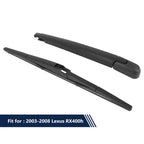 Rear Windshield Wiper Blade Arm Set 14 Inch for Lexus RX400h (2003-2008)