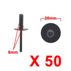 50Pcs Plastic Rivets Door Bumper Fastener Clip for BMW 