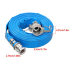 1.25" x 50ft PVC Lay Flat Water Discharge Hose for Trucks