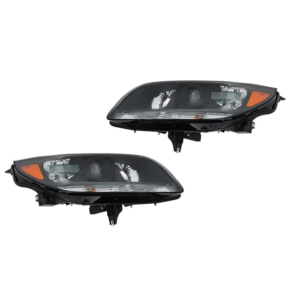 Set of 2 Halogen Headlights for Chevy Malibu (2013–2016) Black
