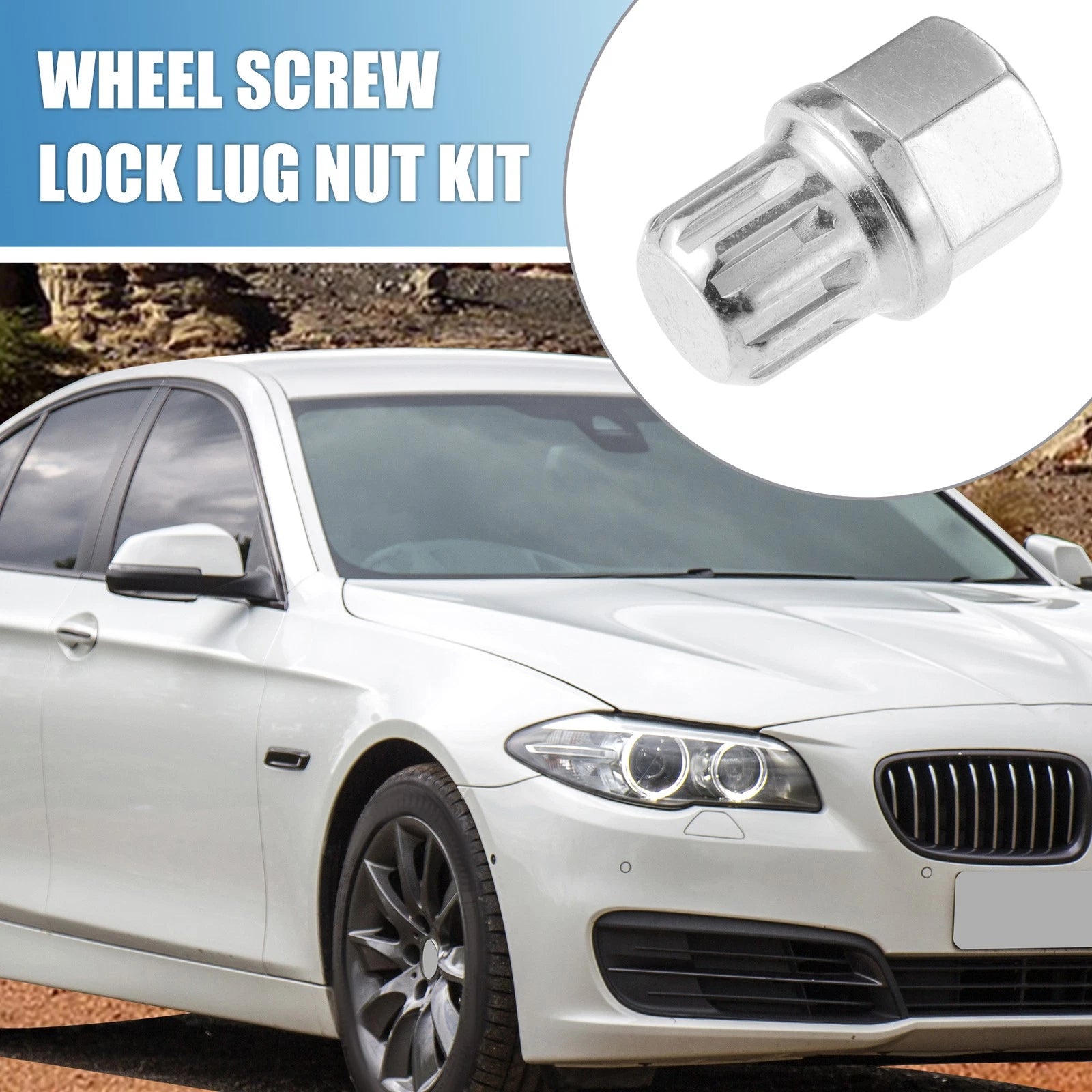 Set of 16 Wheel Screw Lock Lug Nuts for BMW (Socket Protector Included)