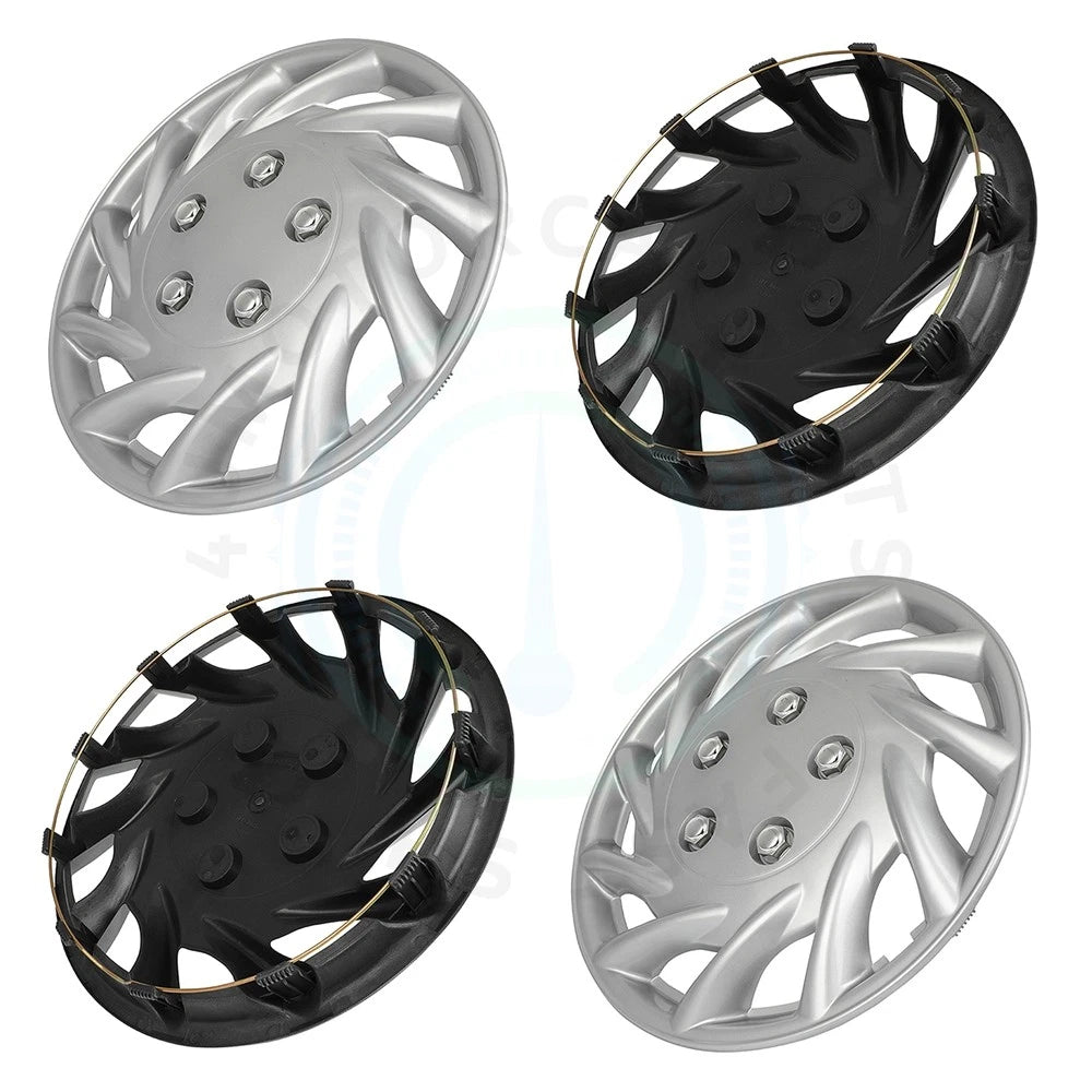 Set of 4 Silver Wheel Covers for R14 14 Inch Tires