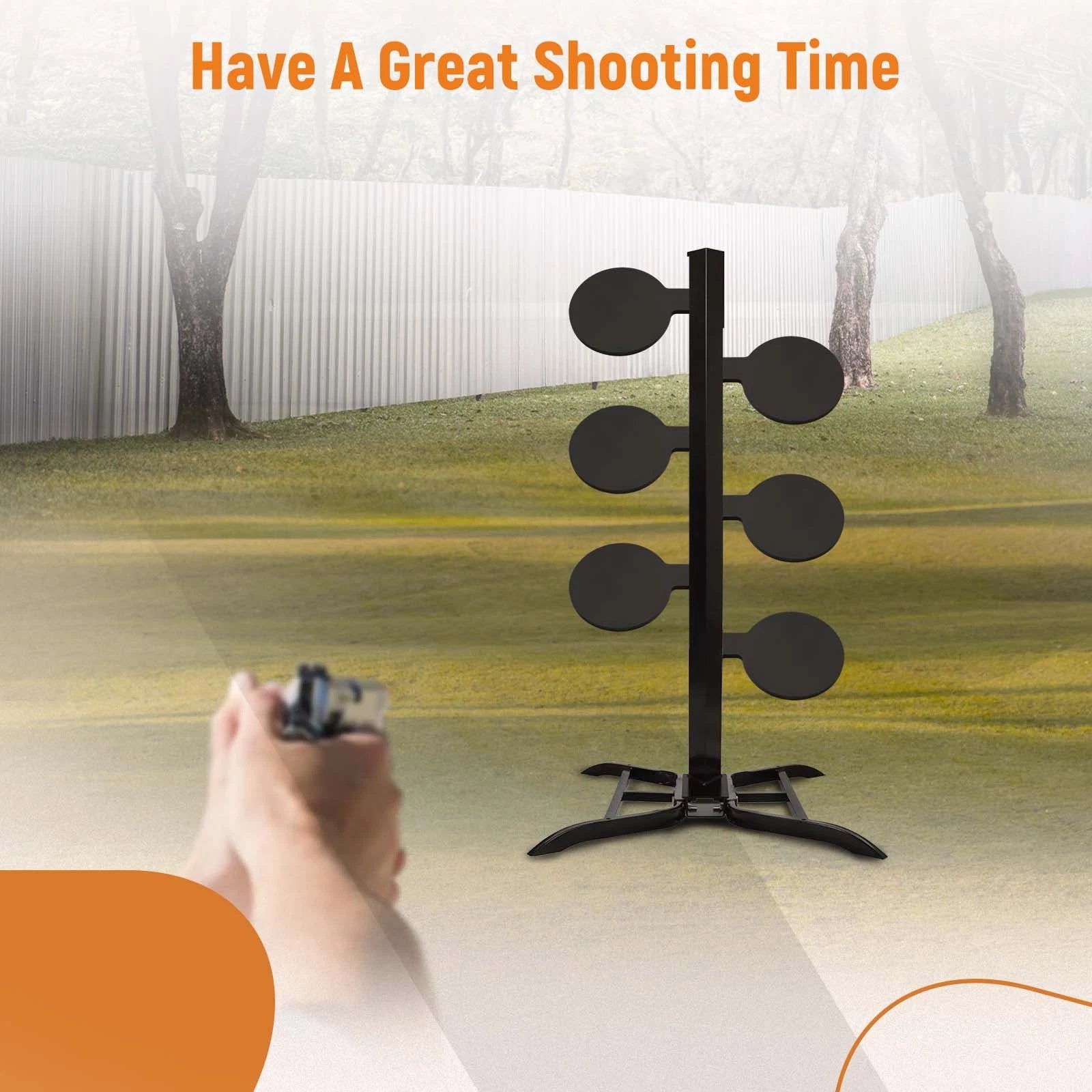 Set of 6 AR500 Target Tree Steel 6" x 3/8" Assy for Dueling Tree