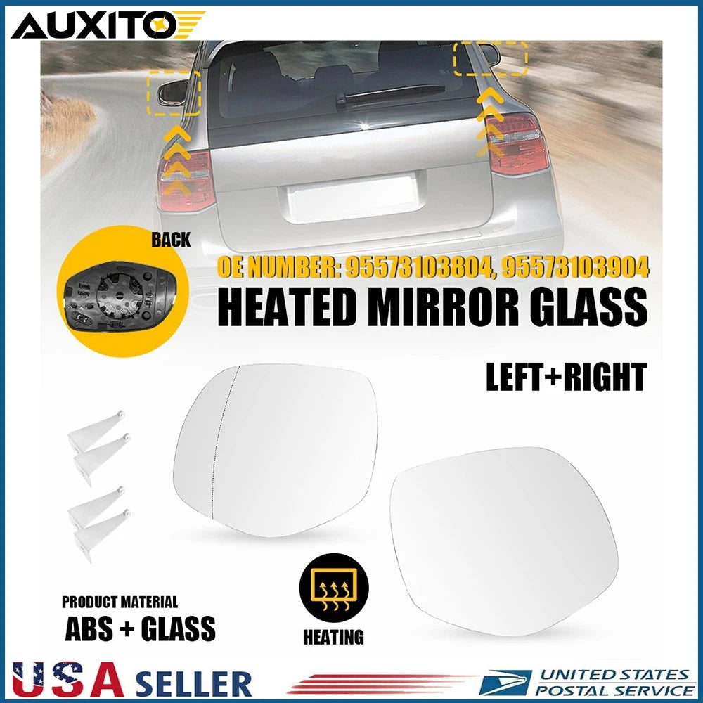 Heated Side View Mirror Glass Set for Porsche Cayenne (2008–2010) 1/2X