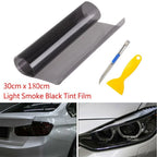 Set of 2 Smoke Black Tint Film for Headlights Tail Lights