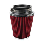 3" 76mm Inlet Cold Air Intake Cone Replacement Dry Air Filter Red