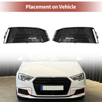 1 Pair Front Fog Light Grill for Audi A4 B9 S-Line S4 (2017–2023) No. 8W0807681F Black