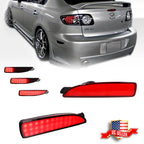 Pair Red LED Rear Side Marker Lights for Mazda 3 (2004–2008)