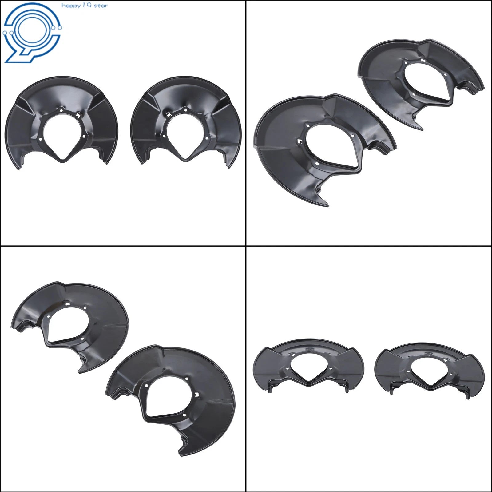 2X Front Left & Right Black Brake Dust Shield for Honda Civic (2006-2011)