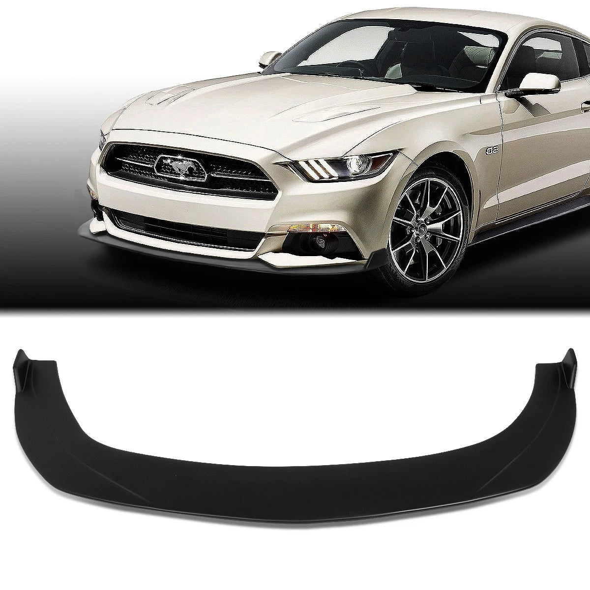 Splitter Style Front Bumper Lip Spoiler for Ford Mustang (2015–2017)