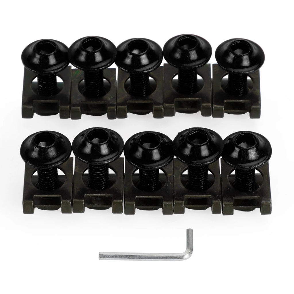10X Aluminum Fairing Screen M6x20mm Screw Bolts Clips for Motorcycle