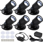 6 Pack Mini LED Spotlight for Display Cabinet (Warm White/Cool White/Multicolor)