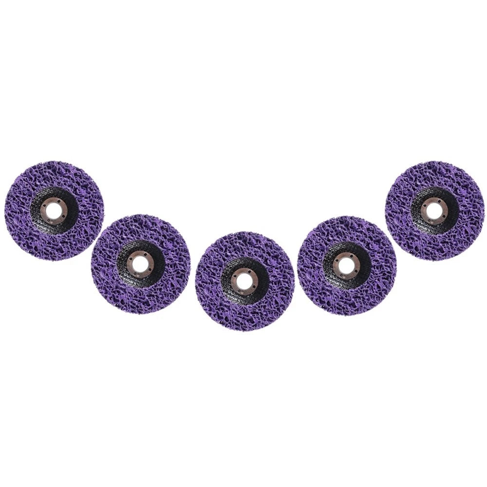 Set of 5 Poly Strip Disc Wheels for Angle Grinder (4")