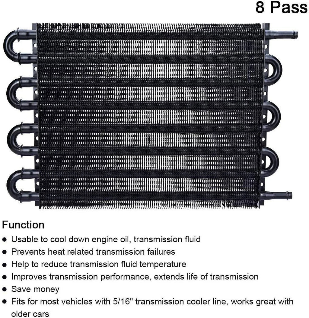 8 Row Transmission Oil Cooler Kit for Auto-Manual Radiator (Universal)