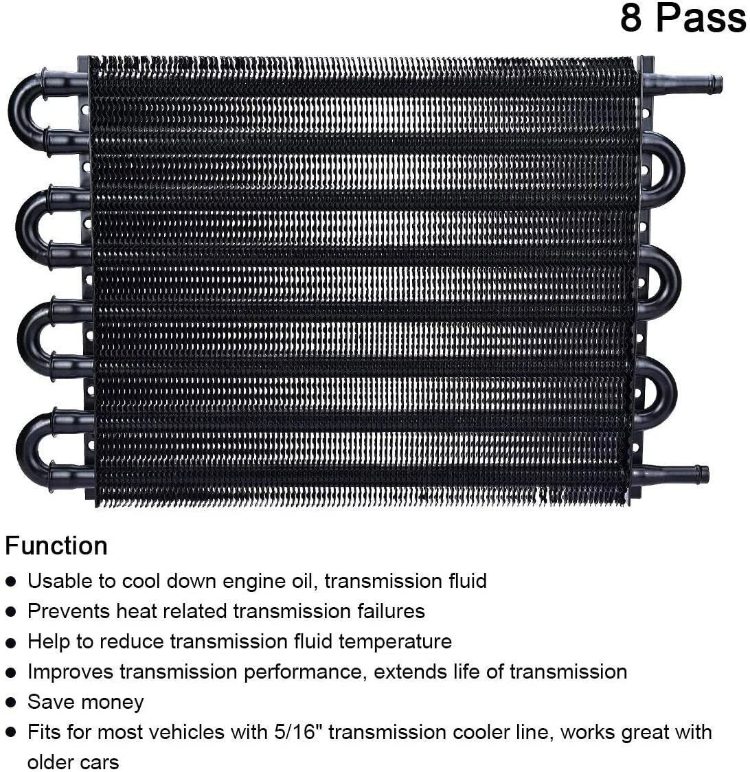 8 Row Transmission Oil Cooler Kit for Auto-Manual Radiator (Universal)