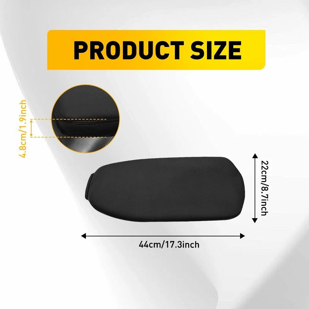 Black PU Leather Armrest Cover Pad for Toyota RAV4 (2019–2025)