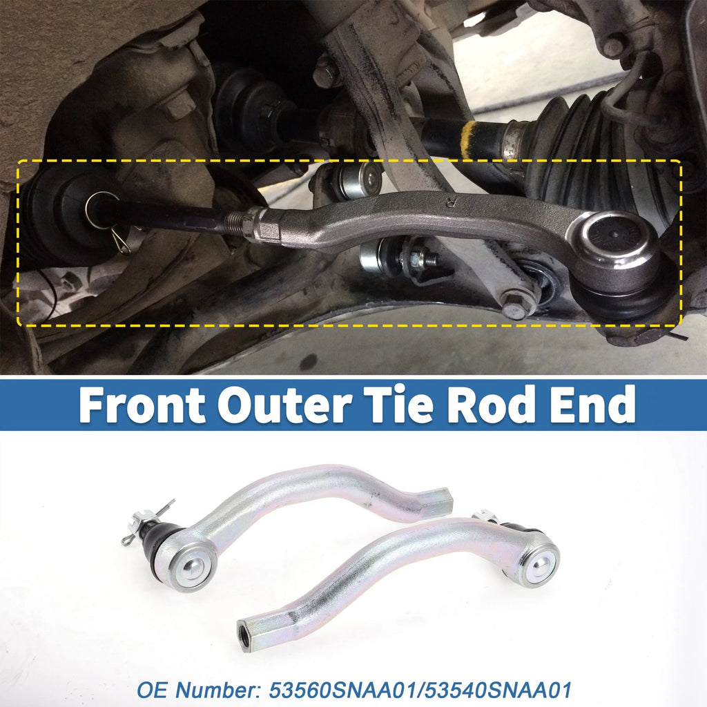 2X Front Outer Tie Rod Ends for Honda Civic (2006–2011) No. 53560SNAA01