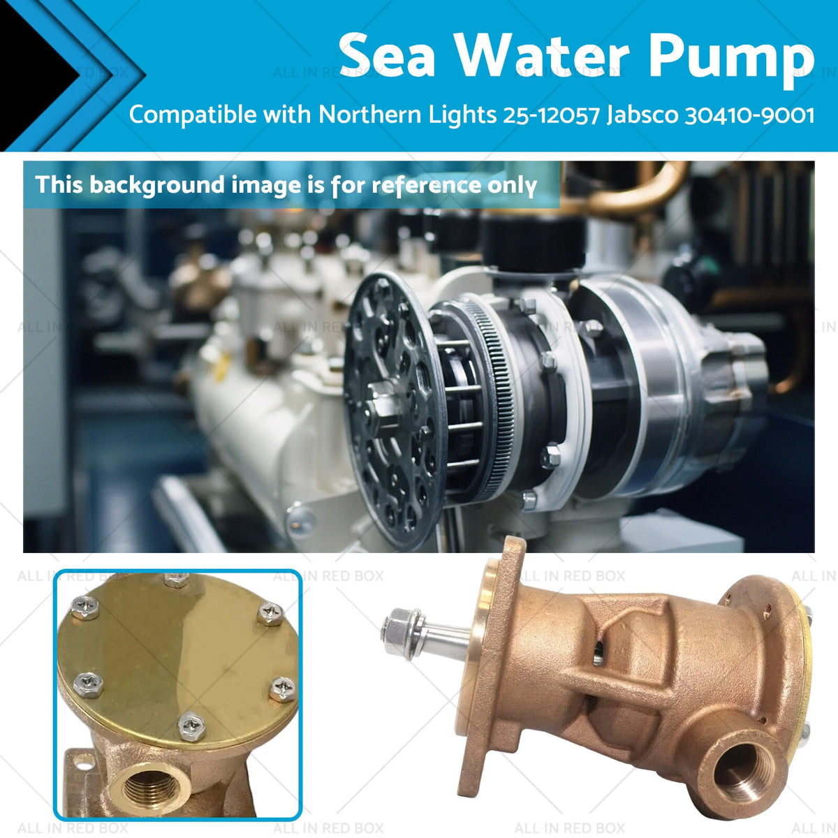 Sea Water Pump for Northern Lights Jabsco (25-12057, 30410-9001)